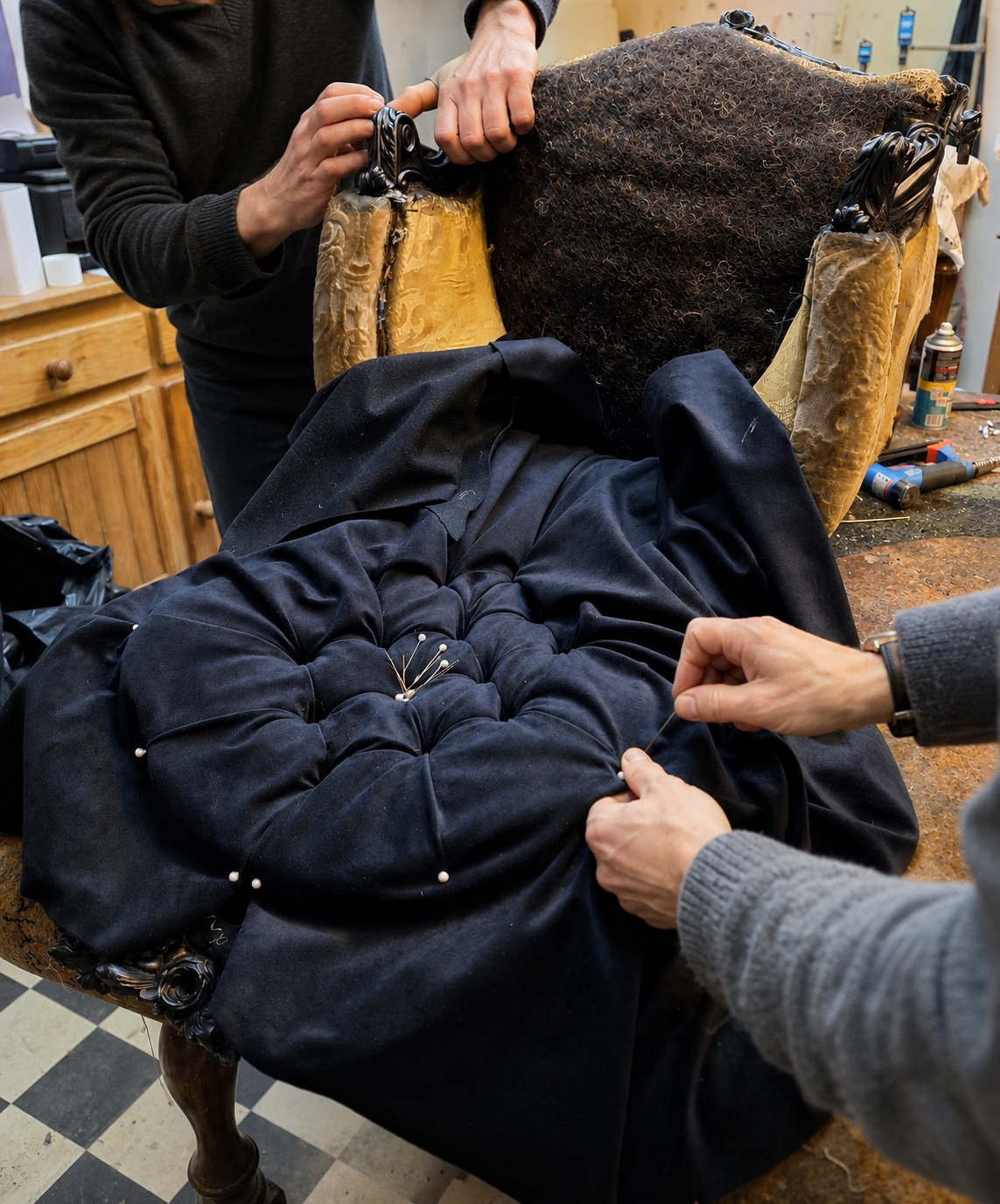 Fauteuil en cours de réalisation