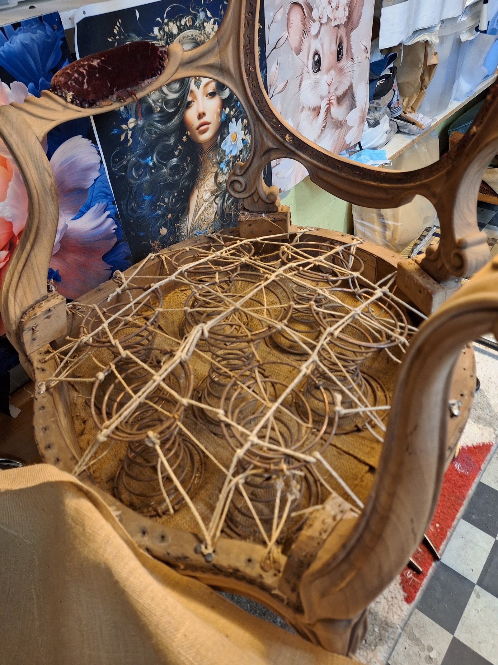 Réfection traditionnelle d'un siège
